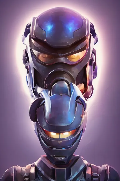 Image similar to epic mask helmet robot ninja portrait stylized as fornite style game design fanart by concept artist gervasio canda, behance hd by jesper ejsing, by rhads, makoto shinkai and lois van baarle, ilya kuvshinov, rossdraws global illumination radiating a glowing aura global illumination ray tracing hdr render in unreal engine 5