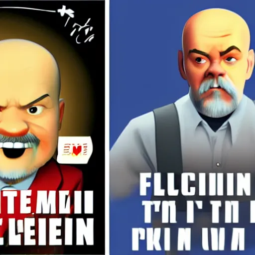 Prompt: vladimir lenin as a pixar character