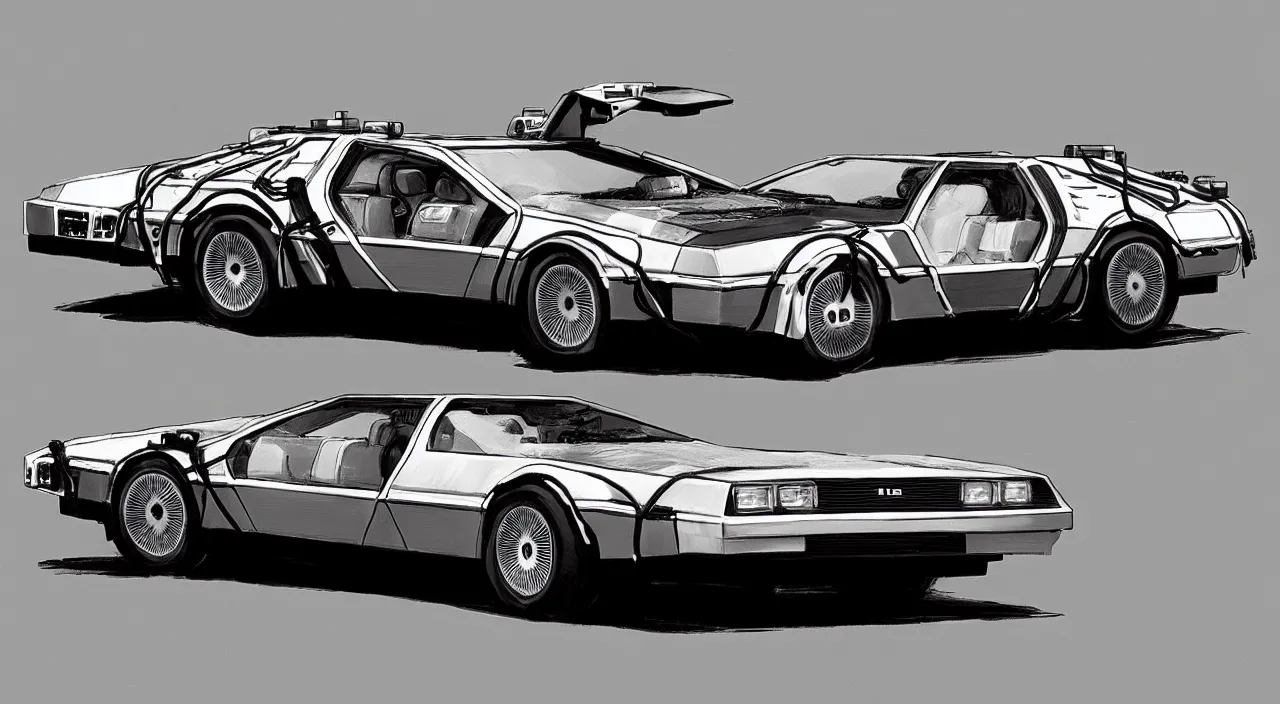 Image similar to back to the future delorean, concept design by scott robertson