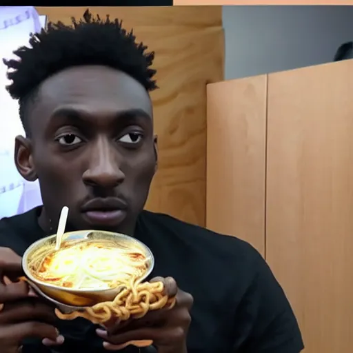 Image similar to MKBHD eating ramen