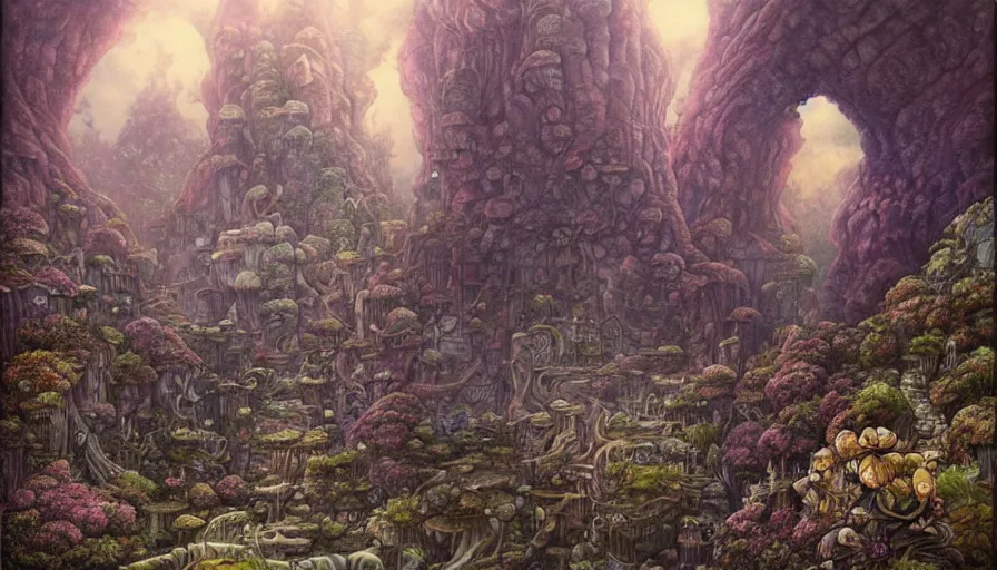 Image similar to made in abyss vast landscape drawn by daniel merriam