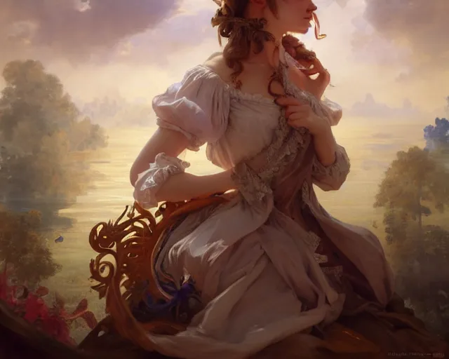 Image similar to photography of jean - antoine watteau, deep focus, d & d, fantasy, intricate, elegant, highly detailed, digital painting, artstation, concept art, matte, sharp focus, illustration, hearthstone, art by artgerm and greg rutkowski and alphonse mucha