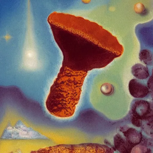 Image similar to dusty french soft stream cone maltese steak margarine miso, by benoit b. mandelbrot and marc chagall and martin johnson heade, trending on deviantart, oil on canvas, rendered in maya