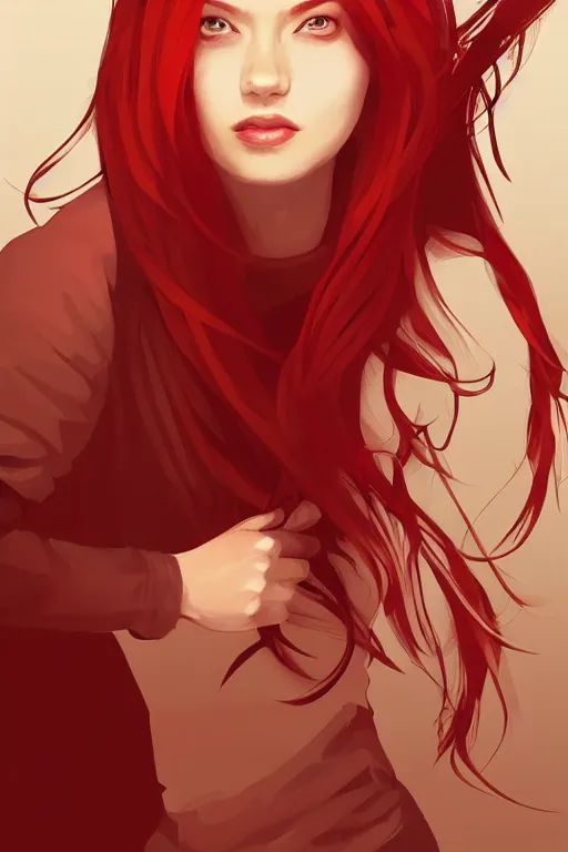 Image similar to girl with medium length red hair. centered median photoshop filter cutout vector behance hd jesper ejsing!