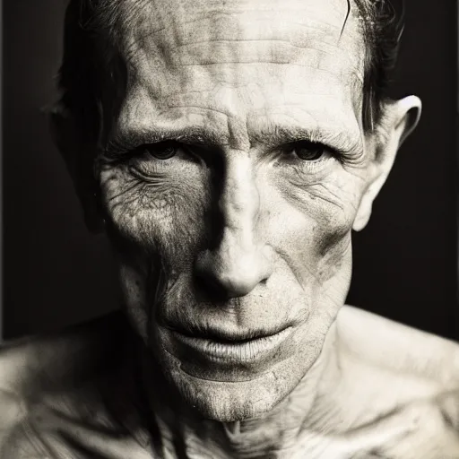 Image similar to portrait of wood - human hybrid, head and shoulders shot, by annie leibovitz, portrait of a man, studio lighting