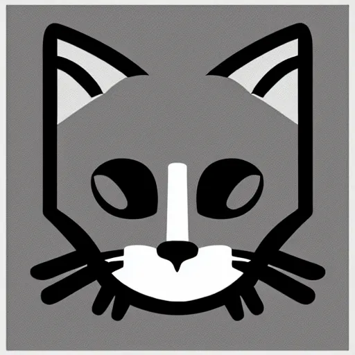 Prompt: cat icon with black color, low poly, vector image,