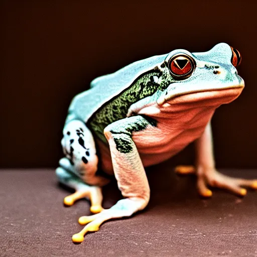 Prompt: a portrait photo of frog dog rabbit gecko, award winning photography, 5 0 mm