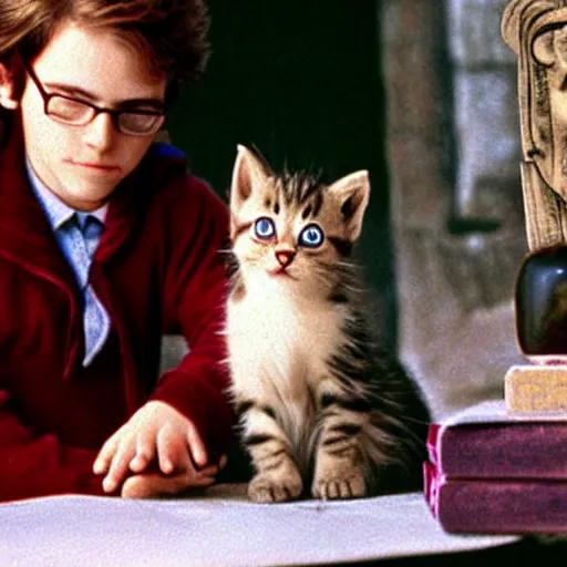 Image similar to Kitten Potter and the Philosopher's Stone,