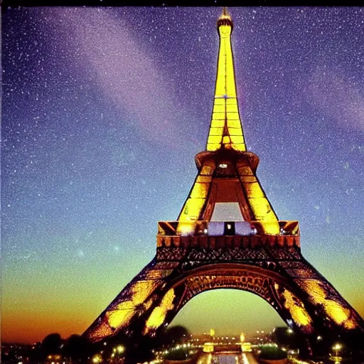 Image similar to the eiffel tower drawn like starry night