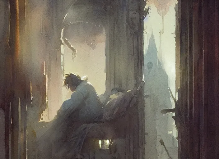 Prompt: watercolor painting of mysterious book, wonderful masterpiece by greg rutkowski, beautiful cinematic light, american romanticism by greg manchess, creation by tyler edlin