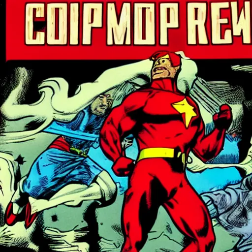 Image similar to a communist superhero in a comic book