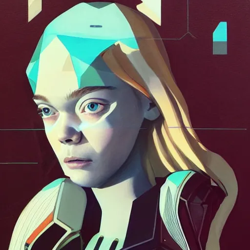 Image similar to Elle Fanning in Halo 2 and Prey picture by Sachin Teng, asymmetrical, dark vibes, Realistic Painting , Organic painting, Matte Painting, geometric shapes, hard edges, graffiti, street art:2 by Sachin Teng:4