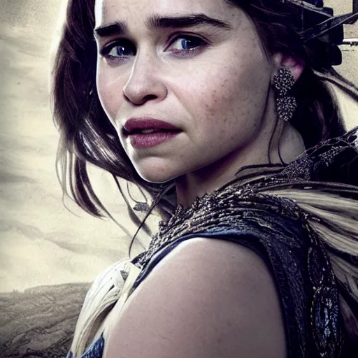 Prompt: Emilia Clarke as a Greek Goddess, Highly detailed