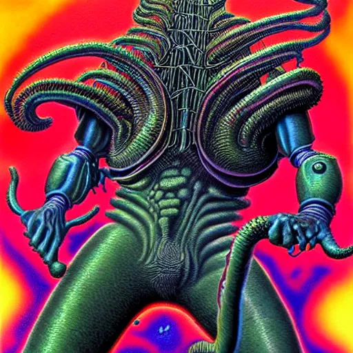 Image similar to thrash metal album cover in the style of wayne barlowe, realistic, insanely detailed, intricate, smooth, airbrush, play-doh art by kenny scharf and philippe druillet