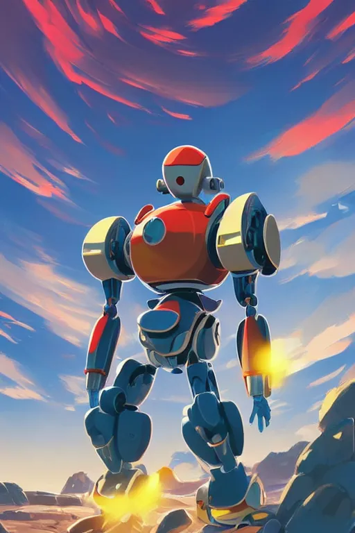 Image similar to metabots medabots medarotto medarot robot minimalist comics, behance hd by jesper ejsing, by rhads, makoto shinkai and lois van baarle, ilya kuvshinov, rossdraws global illumination ray tracing hdr radiating a glowing aura