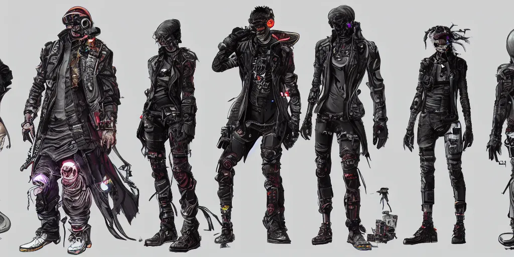 nico as a cyberpunk character, character sheet, Stable Diffusion