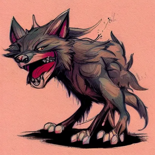 Image similar to wolfchild concept art by skottie young