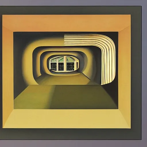 Image similar to 3 d cutaway view of a cardiovascular network of tunnels connecting round concrete domiciles, by grant wood, pj crook, edward hopper, oil on canvas