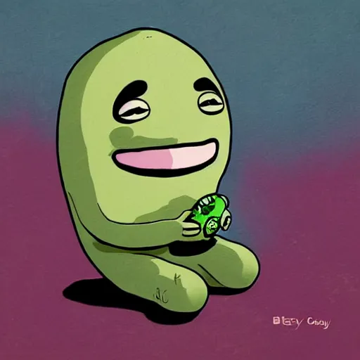 Prompt: portrait of mr. bean as a jelly bean by becky cloonan