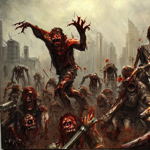 Image similar to zombie apocalypse by johan grenier, detailed