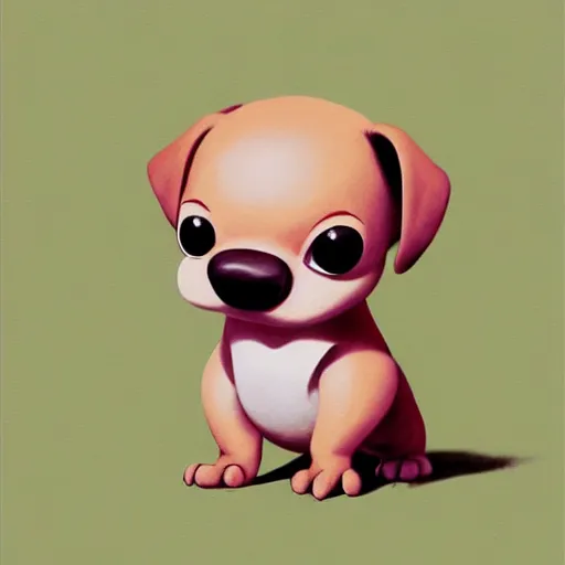 Image similar to goro fujita ilustration a cute baby puppy by goro fujita, painting by goro fujita, sharp focus, highly detailed, artstation