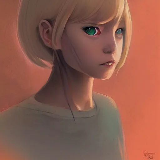 Image similar to A potrait of an alien with big and cute eyes, fine-face, realistic shaded perfect face, fine details. Night setting. Very anime style. Realistic shaded lighting poster by Ilya Kuvshinov katsuhiro, magali villeneuve, artgerm, Jeremy Lipkin and Michael Garmash, Rob Rey and Kentarõ Miura style, trending on art station