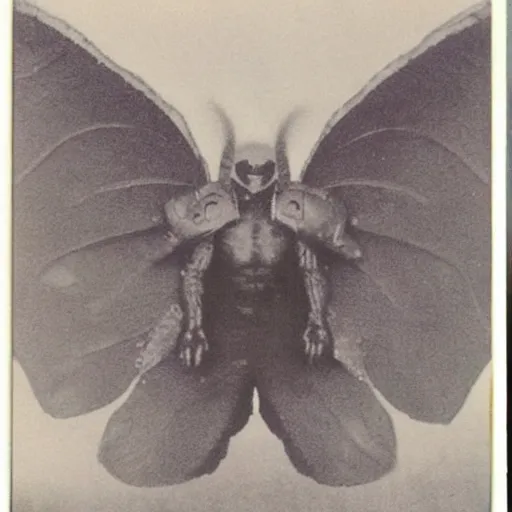 Image similar to real photo of Mothman taken on Polaroid