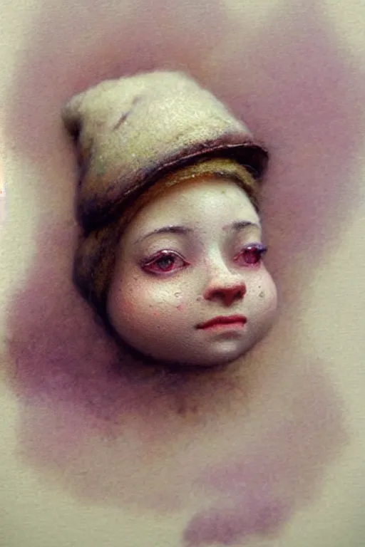 Prompt: soft texture muted saturation!!!!!!!!!!! ( ( ( ( gouache knome portrait. granular dripping running. ) ) ) ) ) by jean baptiste monge!!!!!!!!!!!!!!!!!!!!!!!!!!!!!!