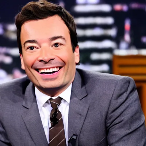 Prompt: Jimmy Fallon on the Tonight Show interviewing Jesus, getty images