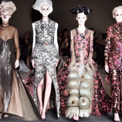 Prompt: valentino year 2 0 6 3 couture models