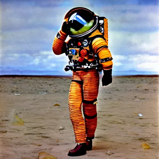 Prompt: the mystery of the solway spaceman, highly realistic, vintage photography, nineteen seventies, hyper detailed