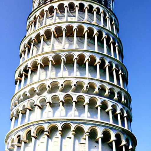 Prompt: Leaning tower of pisa cracked in two parts