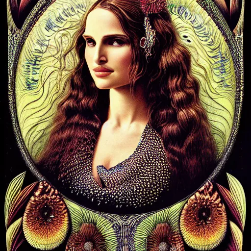 Image similar to portrait of natalie portman by ernst haeckel