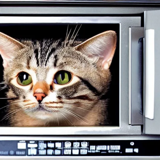Prompt: cat in a microwave