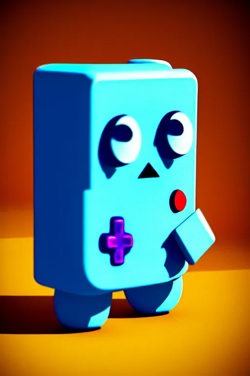 Image similar to A realistic image of an anthropomorphic gameboy BMO from adventure time, Cal-Arts, accurate, octane render, cycles render, unreal engine 4k