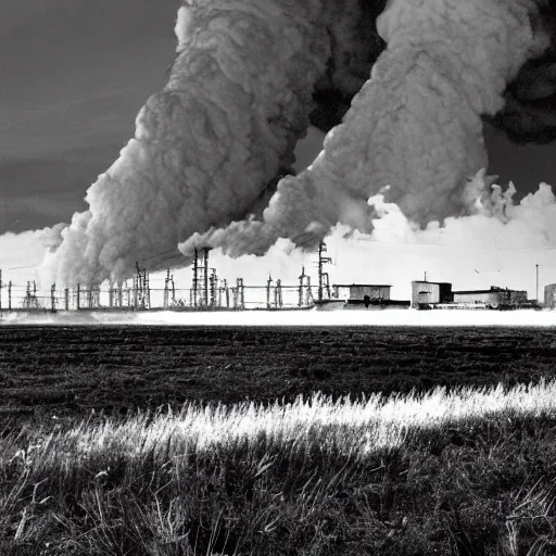 Image similar to !dream a beautiful photo of a nuclear meltdown, landscape