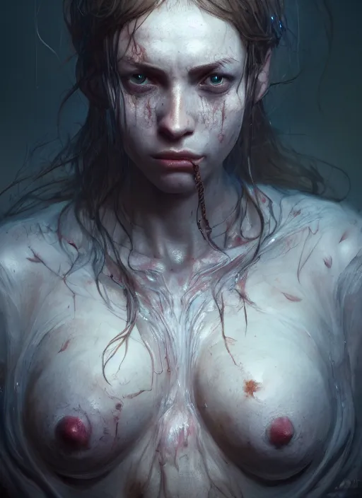 Image similar to tormented souls, au naturel, hyper detailed, digital art, trending in artstation, cinematic lighting, studio quality, smooth render, unreal engine 5 rendered, octane rendered, art style by klimt and nixeu and ian sprigger and wlop and krenz cushart