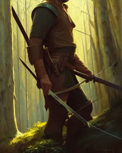 Prompt: robin hood, fine details, realistic shaded lighting poster by greg rutkowski, magali villeneuve, artgerm, jeremy lipkin and michael garmash and rob rey