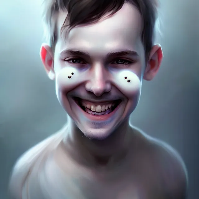 Prompt: epic professional digital portrait art of smiling male baby ghost, best on artstation, cgsociety, wlop, Behance, pixiv, astonishing, impressive, outstanding, epic, cinematic, stunning, gorgeous, concept artwork, much detail, much wow, masterpiece.