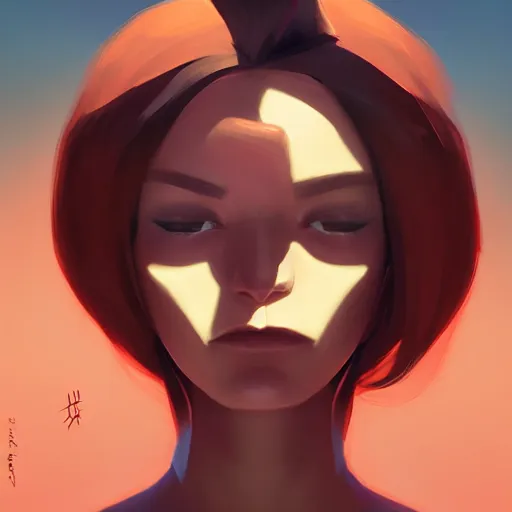 Image similar to face icon stylized minimalist megan man x, loftis, cory behance hd by jesper ejsing, by rhads, makoto shinkai and lois van baarle, ilya kuvshinov, rossdraws global illumination