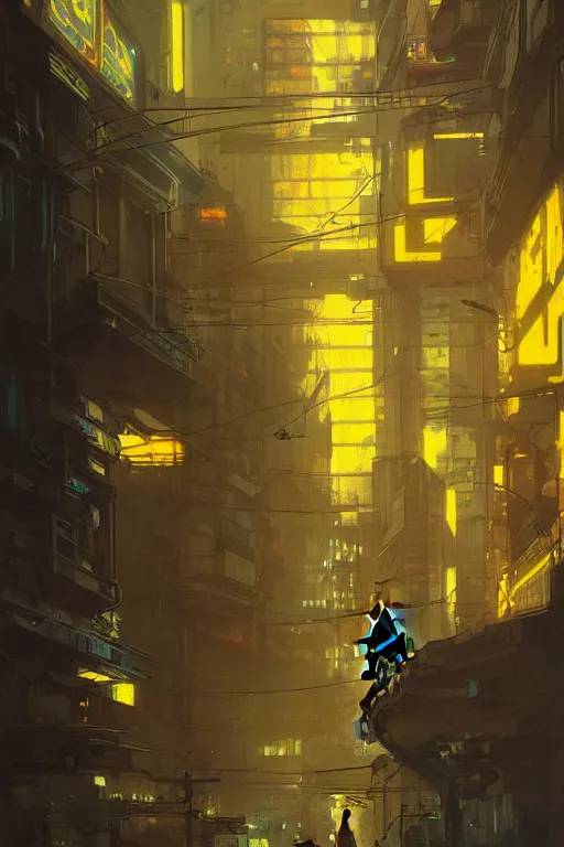 Image similar to yellow cat inside a cyberpunk city, highly detailed, digital painting, artstation, concept art, sharp focus, illustration, art by greg rutkowski and alphonse mucha