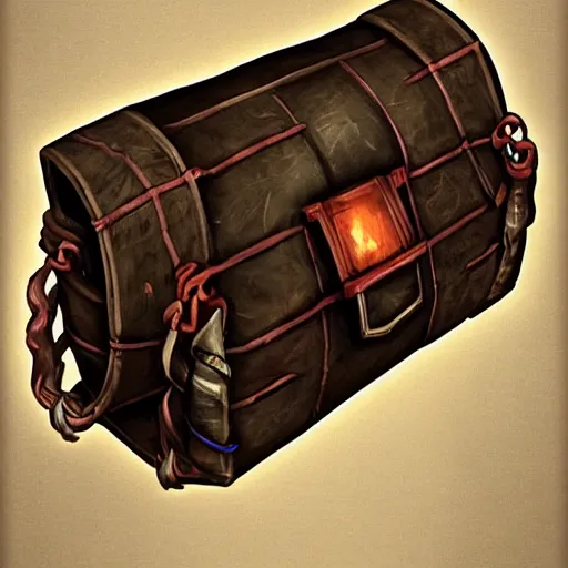 Prompt: a pouch, dungeon and dragon item, masterpiece, trending on artstation, asset