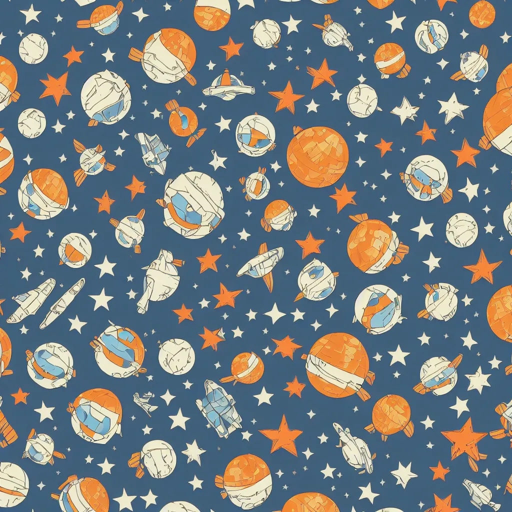 Image similar to cosmonaut retro pattern seamless texture