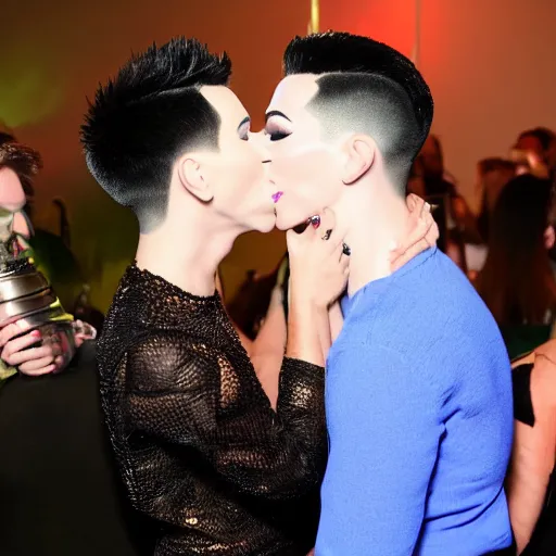 Prompt: james charles gay kiss