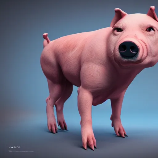 Image similar to a fusion of a dog and a pig, hyperdetailed, artstation, cgsociety, 8 k