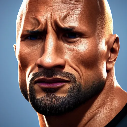 Image similar to dwayne johnson, portrait, face symmetry, centered, anime style, disney character style, octane render, symetrical portrait, 3 d, pixar, disney, epic lighting, cinematic composition, hyperrealistic, 8 k