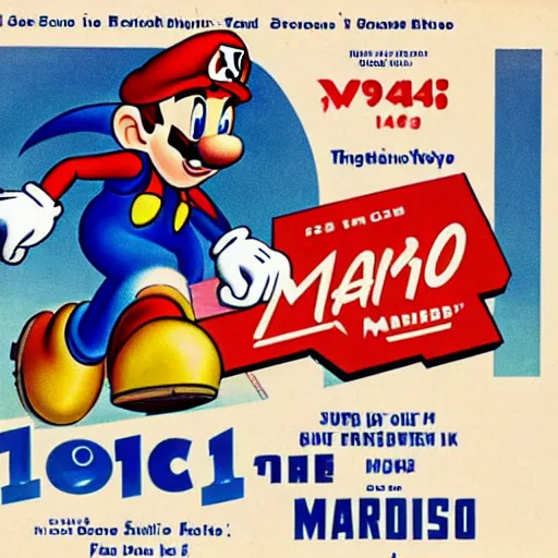 Image similar to 1940s disney film about super mario and sonic the hedgehog