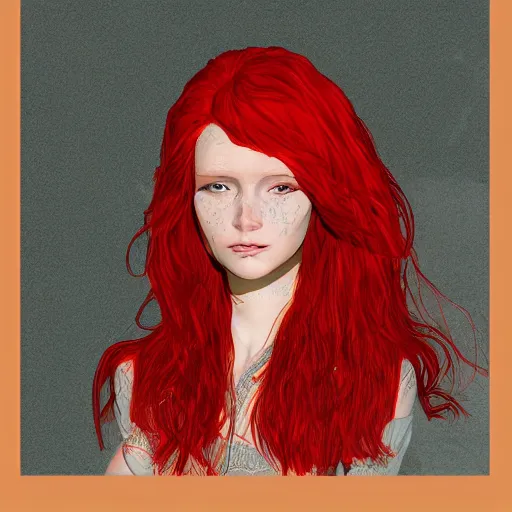 Prompt: Red haired Swiss german woman, highly detailed, in the style of romanticism, cinematic, artstation, Moebius