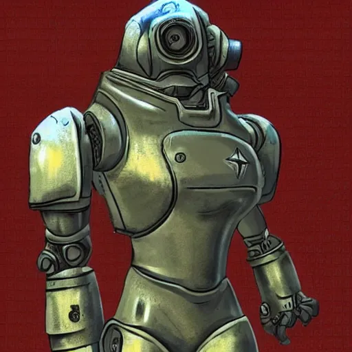 Prompt: Fallout T52 power armor