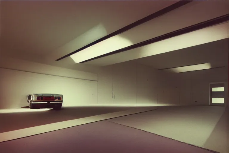 Prompt: designed by Giorgetto Giugiaro stylized poser of a single 1978 Duesenberg Cord, inside of a minimalist Tokyo garage, ektachrome photograph, volumetric lighting, f8 aperture, cinematic Eastman 5384 film